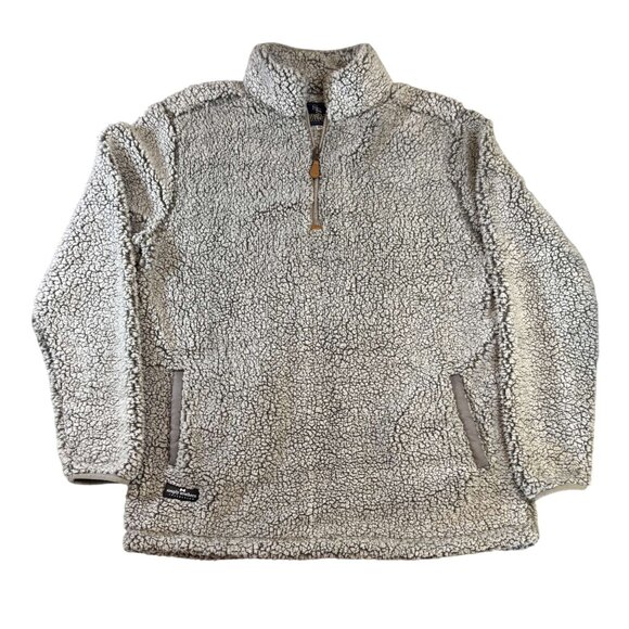 Simply Southern XL Gray Sherpa Pullover Quarter Zip Jacket Faux Fur Warm Casual - Picture 1 of 5